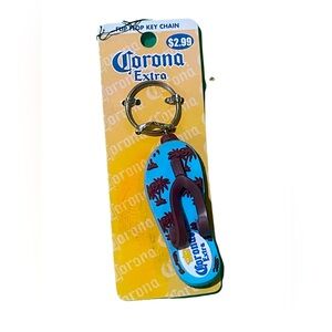 Corona Blue and Brown Flip Flop Key Chain